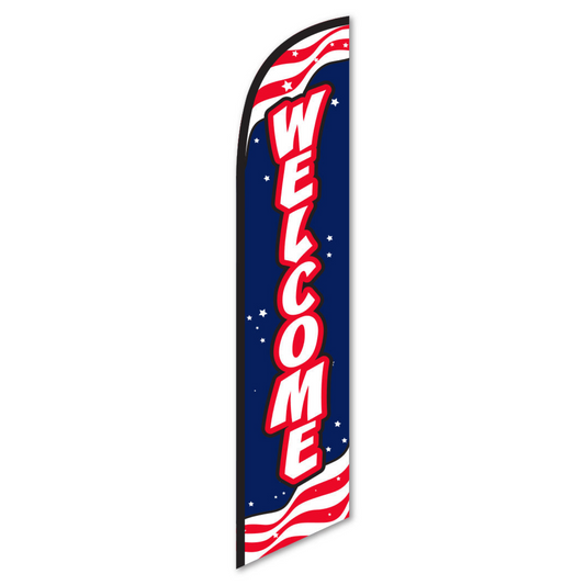 Swooper Banner - WELCOME (Red, White & Blue)