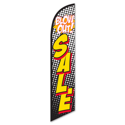 Blowout Sale Swooper Flag - 12ft Pop Art Red Yellow Banner