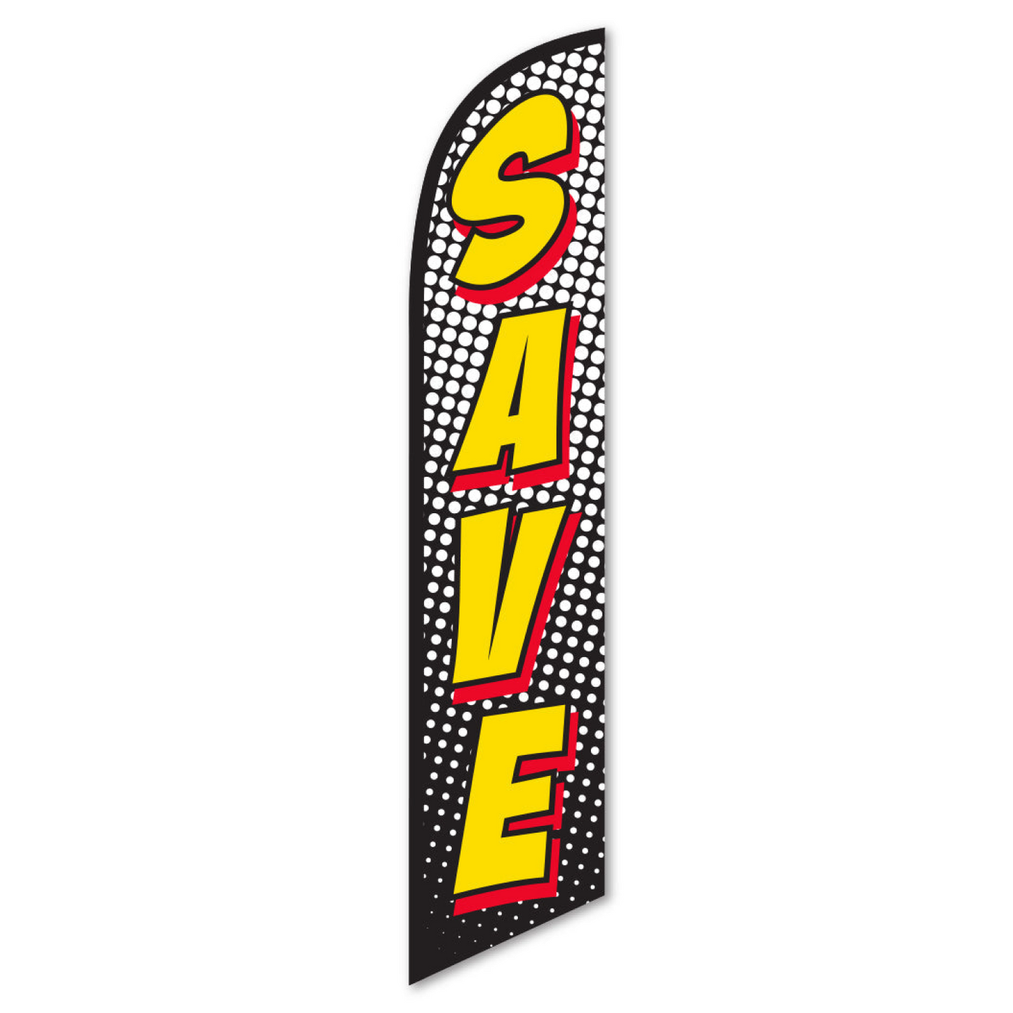 Swooper Banner - SAVE (Red & Yellow)