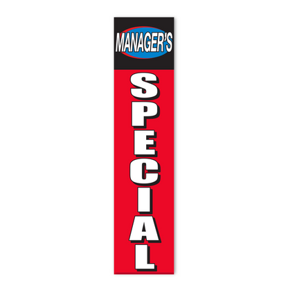 Managers Special Flat Top Swooper Flag - 10ft Dealership Banner