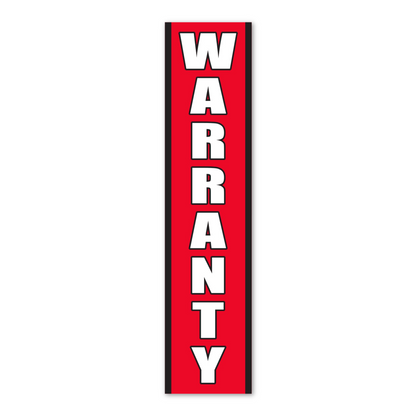 Warranty Flat Top Swooper Flag - 10ft Dealership Service Banner