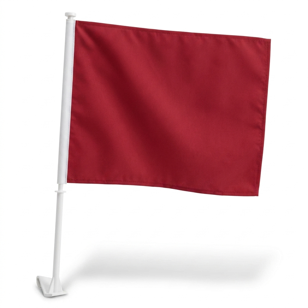 Red Standard Clip-On Window Flag - 11x13 Inch Promotional Banner — White BG