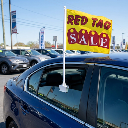 Red Tag Sale Standard Clip-On Window Flag - 11x13 Inch Promotional Banner — Lifestyle