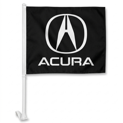 Acura Manufacturer Clip-On Window Flag - 11x13 Inch Brand Banner — White BG