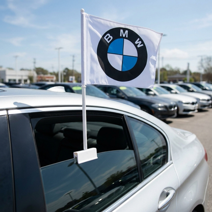 Buick Manufacturer Clip-On Window Flag - 11x13 Inch Brand Banner — Lifestyle