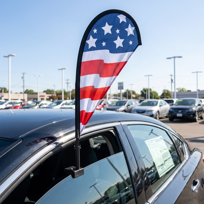US FLAG Clip-On Paddle Flag - 2.5ft Window-Mounted Banner — Lifestyle
