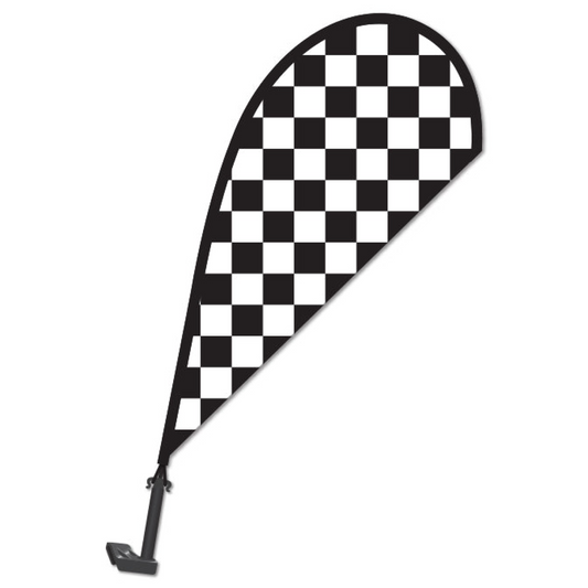 Clip on Paddle Flag - BLACK/WHITE CHECKERED