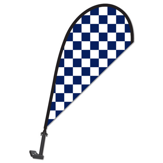 Clip on Paddle Flag - BLUE/WHITE CHECKERED