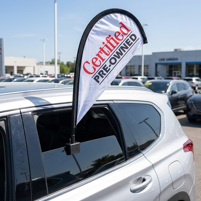CERTIFIED USED VEHICLES Clip-On Paddle Flag - 2.5ft Window-Mounted Banner — Lifestyle