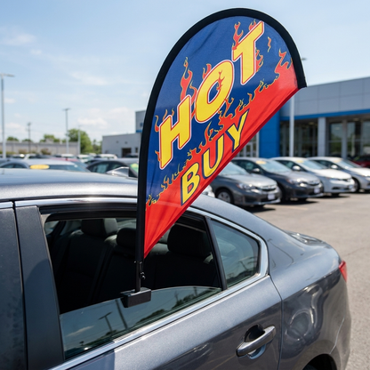 HOT BUY Clip-On Paddle Flag - 2.5ft Window-Mounted Banner — Lifestyle