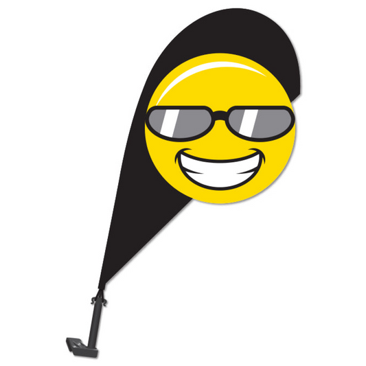 3D Clip on Paddle Flag - Smiley with Sunglasses