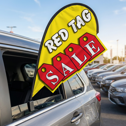 Red Tag Sale 3D Clip-On Paddle Flag - Premium 2.5ft Window Banner — Lifestyle