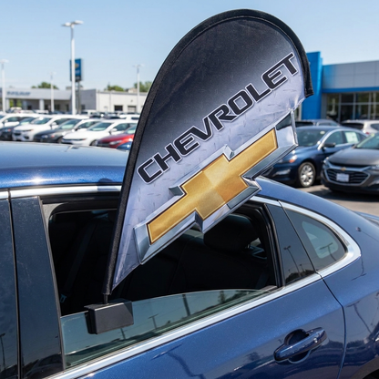 Chevrolet 3D Clip-On Paddle Flag - Premium 2.5ft Window Brand Banner — Lifestyle
