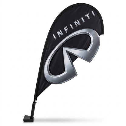 Infiniti 3D Clip-On Paddle Flag - Premium 2.5ft Window Brand Banner — White BG