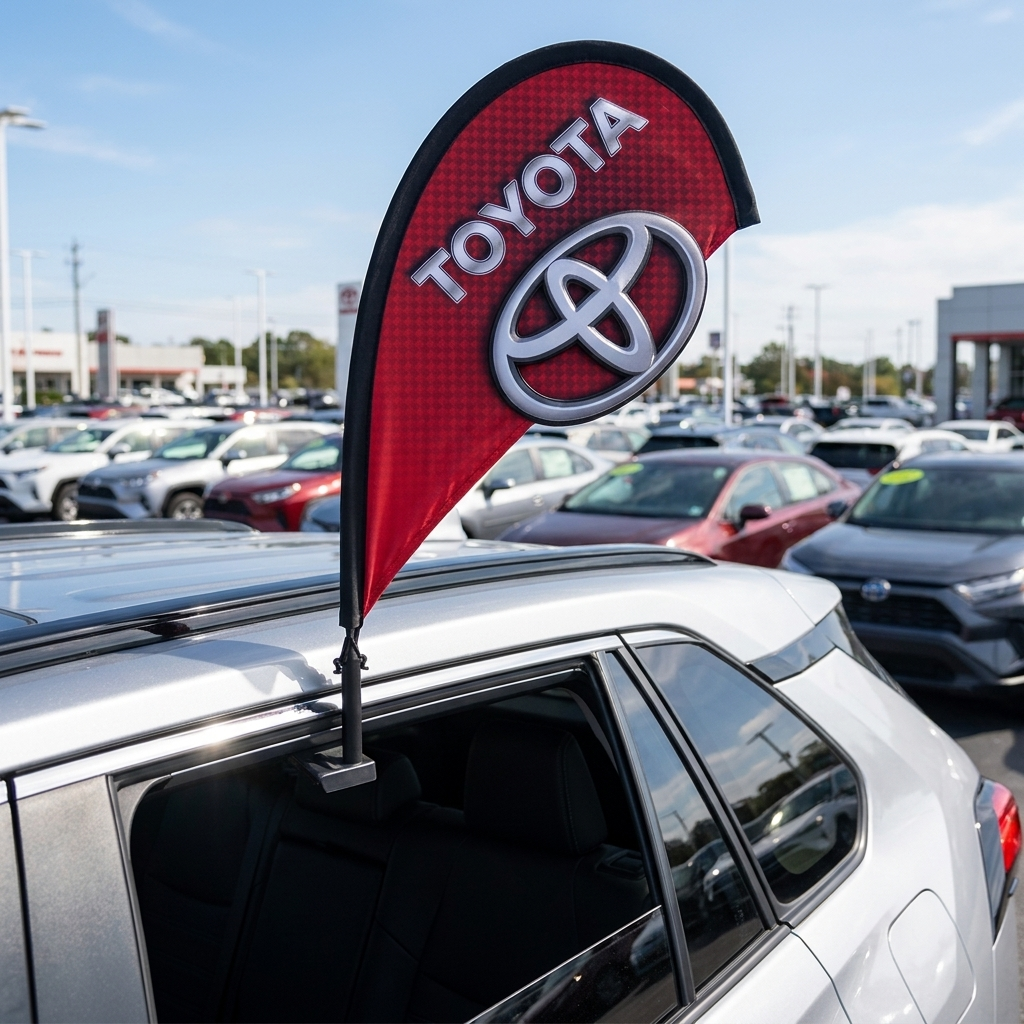 Toyota 3D Clip-On Paddle Flag - Premium 2.5ft Window Brand Banner — Lifestyle