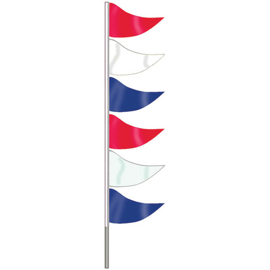 Ground Pennants- R/W/B w/poles - Plasticloth