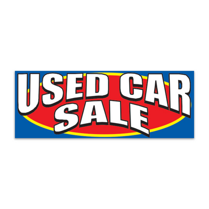 Used Car Sale Banner - 12' x 4.5' Dealership Fence Display