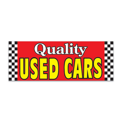 Quality Used Cars Banner - 12' x 4.5' Dealership Fence Sign