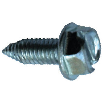 License Plate Screws - 6mm x 16mm Slotted Hex Head, 100/Box