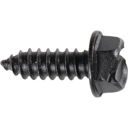 License Plate Screws #14 x 3/4" - Black E-Coat Hex Washer Head