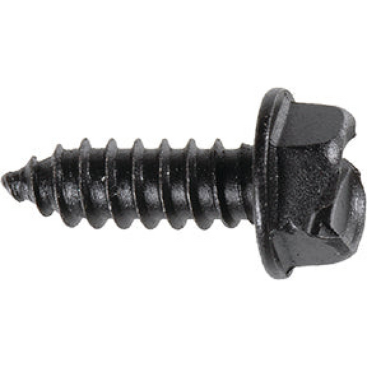 Lic Plate Screw Slotted Hex Washer Head - Black E-Coat-#14 X 3/4"