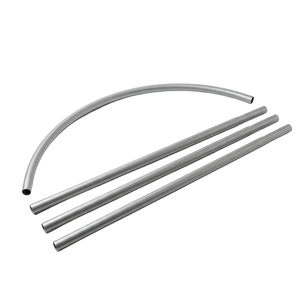 4-piece fiberglass pole set for swooper flags showing curved top and three straight sections totaling 14 feet