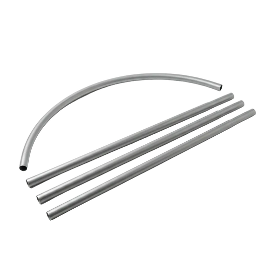 4-piece fiberglass pole set for swooper flags showing curved top and three straight sections totaling 14 feet