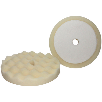 White Waffle Foam Buffing Pad - 8" Velcro - 2 Pack