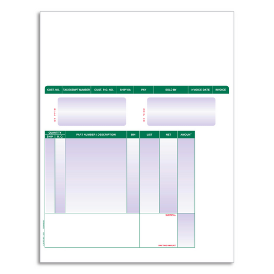 Laser Part Invoices