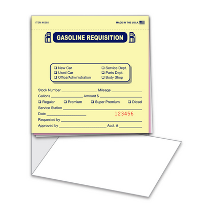 Fuel Requisition Book - 3-Part 25/Book Dealership Form