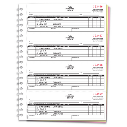 Libreta de pedidos de combustible - NC-124-3-Fuel - 3 Partes, 200 por libreta