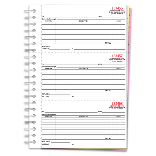 Purchase Order Book - DSA-127NC - 3 Part, 150 per Book