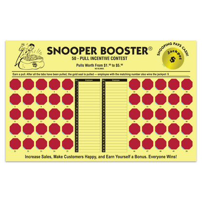 Incentive Cash Board - 17" x 10-3/4" Yellow Snooper Booster
