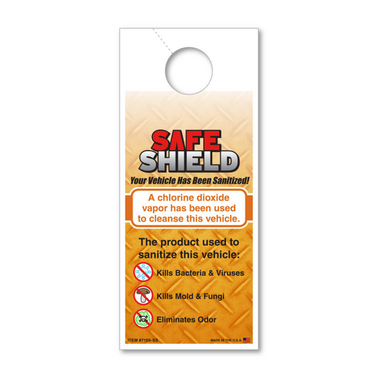 Safe Shield Hang Tags - White