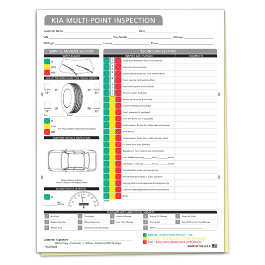 Kia Multi-Point Vehicle Checkup - 2 Part