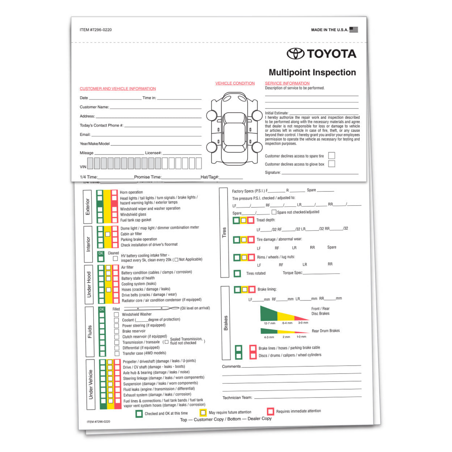 Toyota Multi-Point Vehicle Checkup - 3 Part