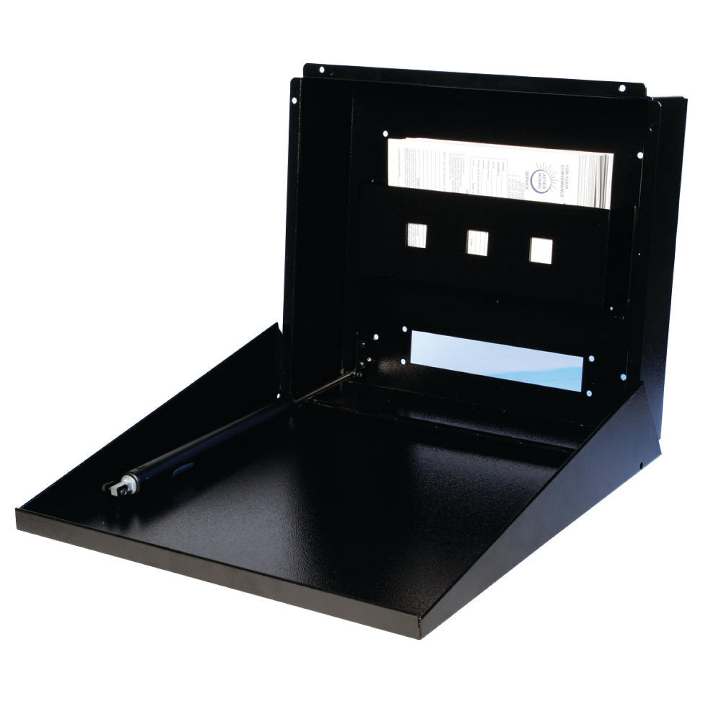 Standard Night Drop Box with Pull Down Tray - Black