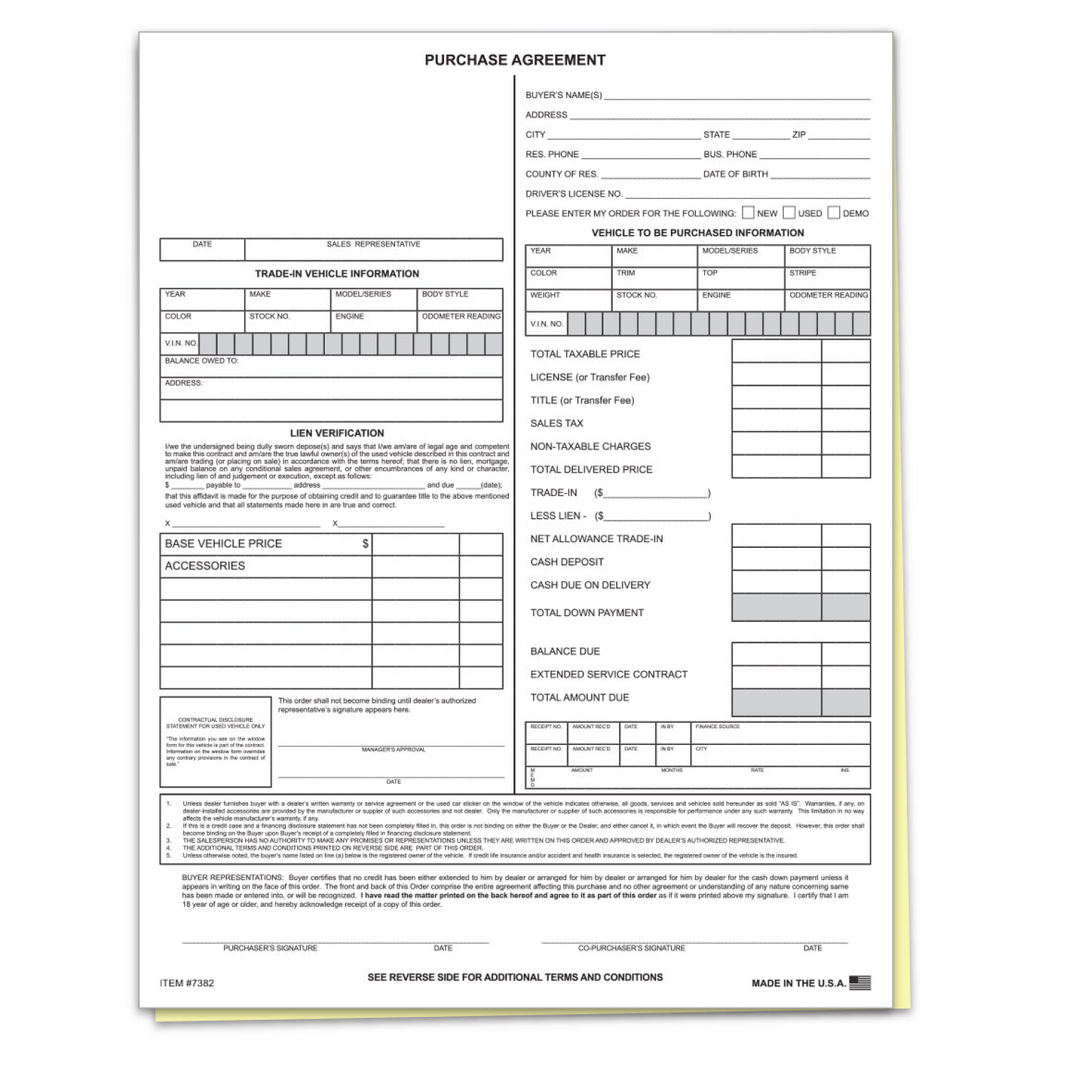 Sales Forms – Dealer Depot USA