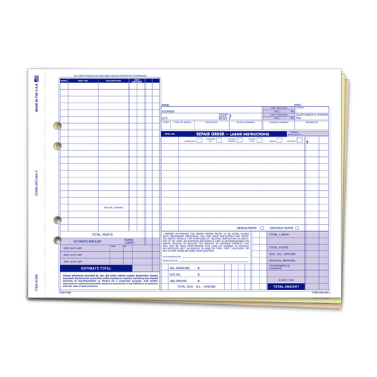 Repair Order - RO-664-3 - 3 Part