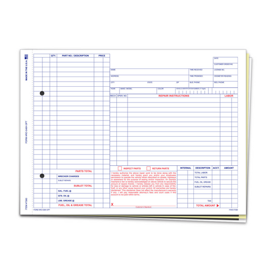 Repair Order - RO-546H - 3 Part