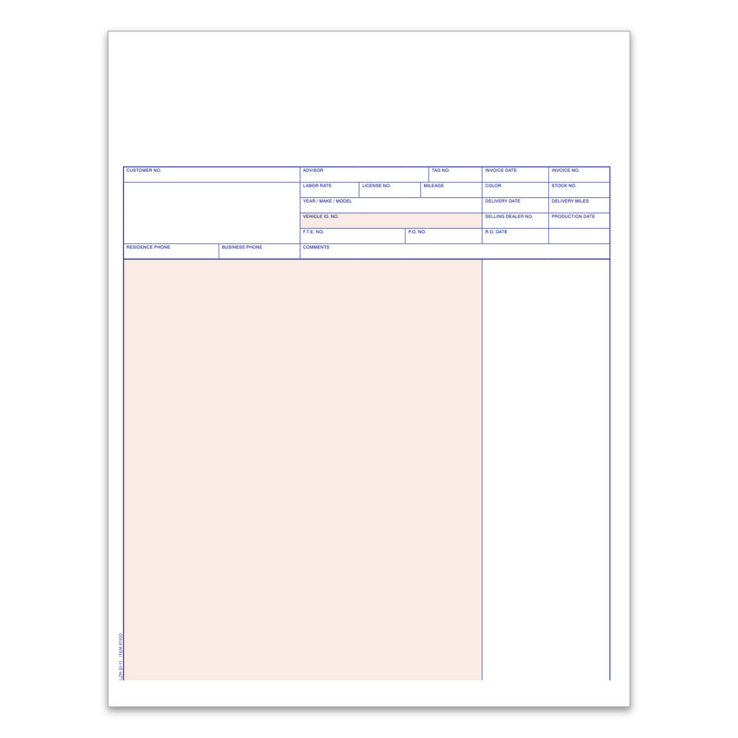 Laser Service Invoices - 20#