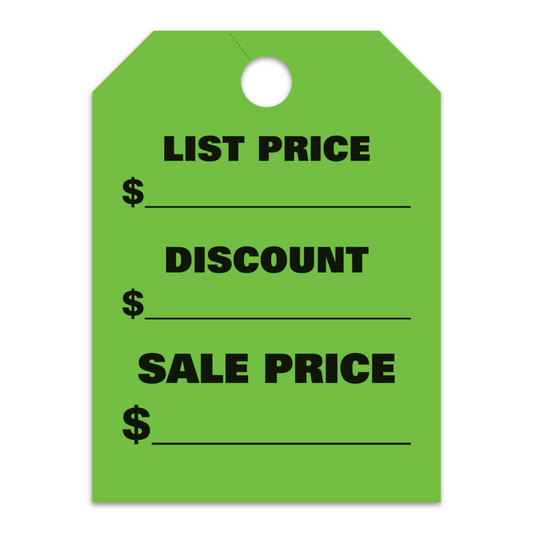 Hang Tags - List Price - Discount Price - Sale Price