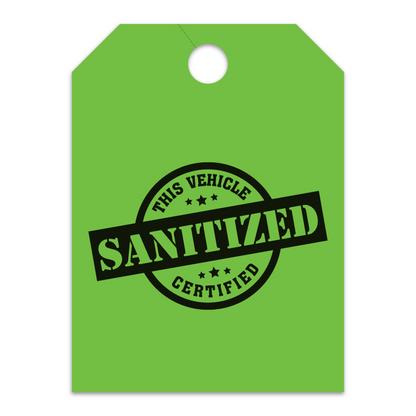 Sanitized Hang Tags - Large 8.5x11.5" Green, 50-Pack