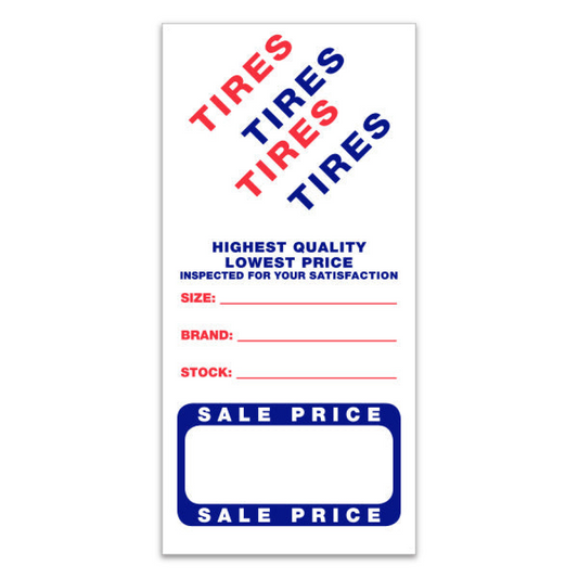 Tire Advertising Labels - 2 3/4" x 5 5/8"