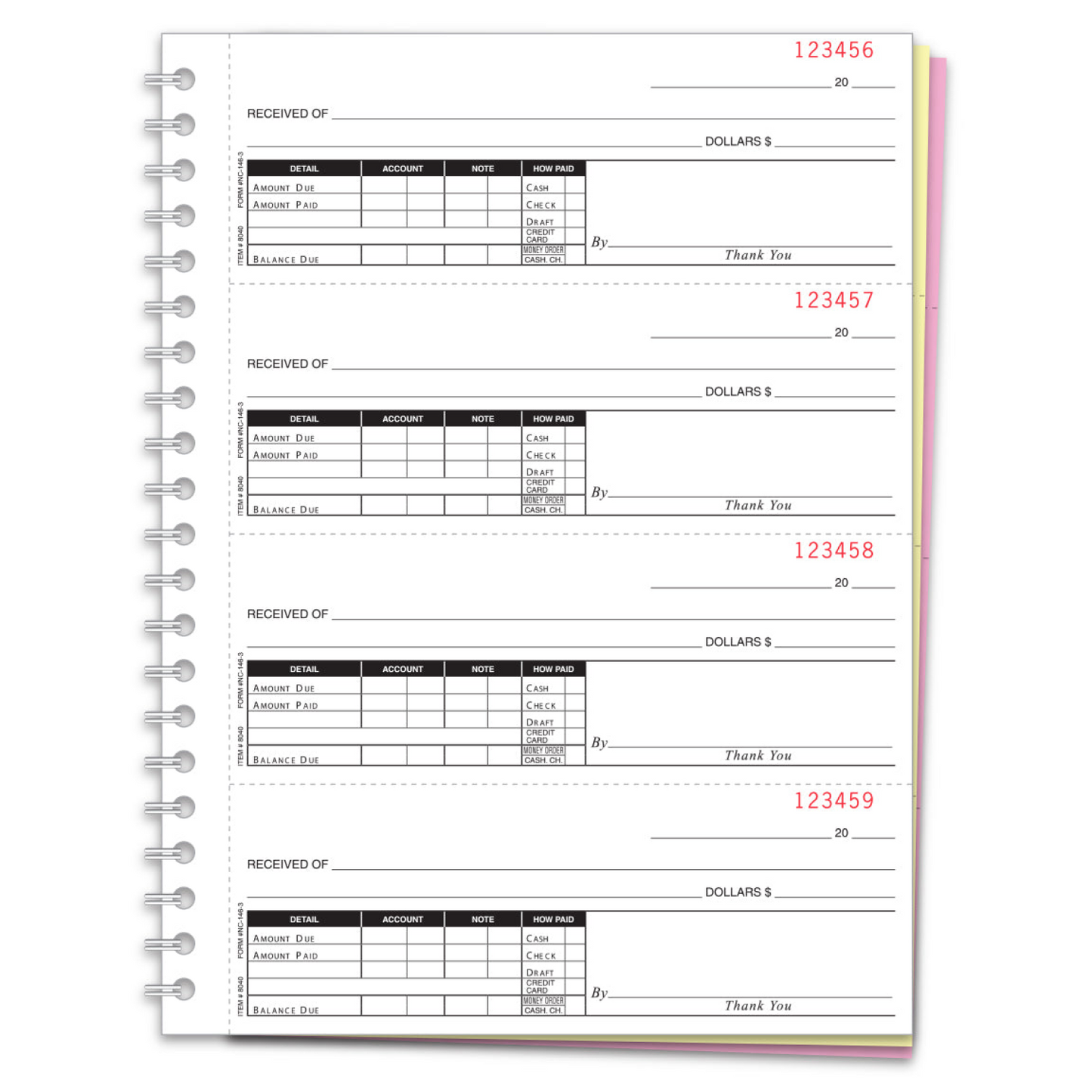 Cash Receipt Book - NC-146-3 - 3 Part, 200 per Book