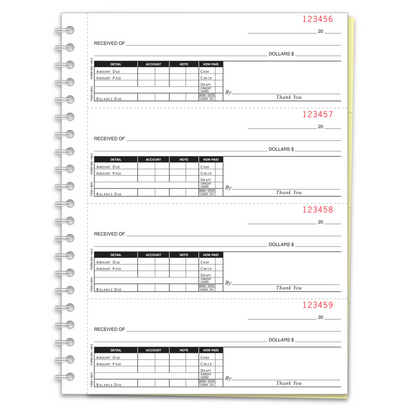 Cash Receipt Book NC-146-2 - 2-Part 200 Receipts Carbonless
