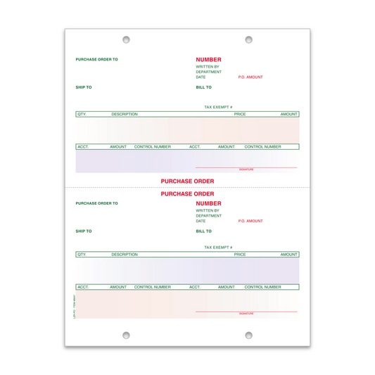 Laser Purchase Order, Pre Printed