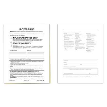 Buyers Guide Implied Warranty - 2-Part 8.5x11 File Copy