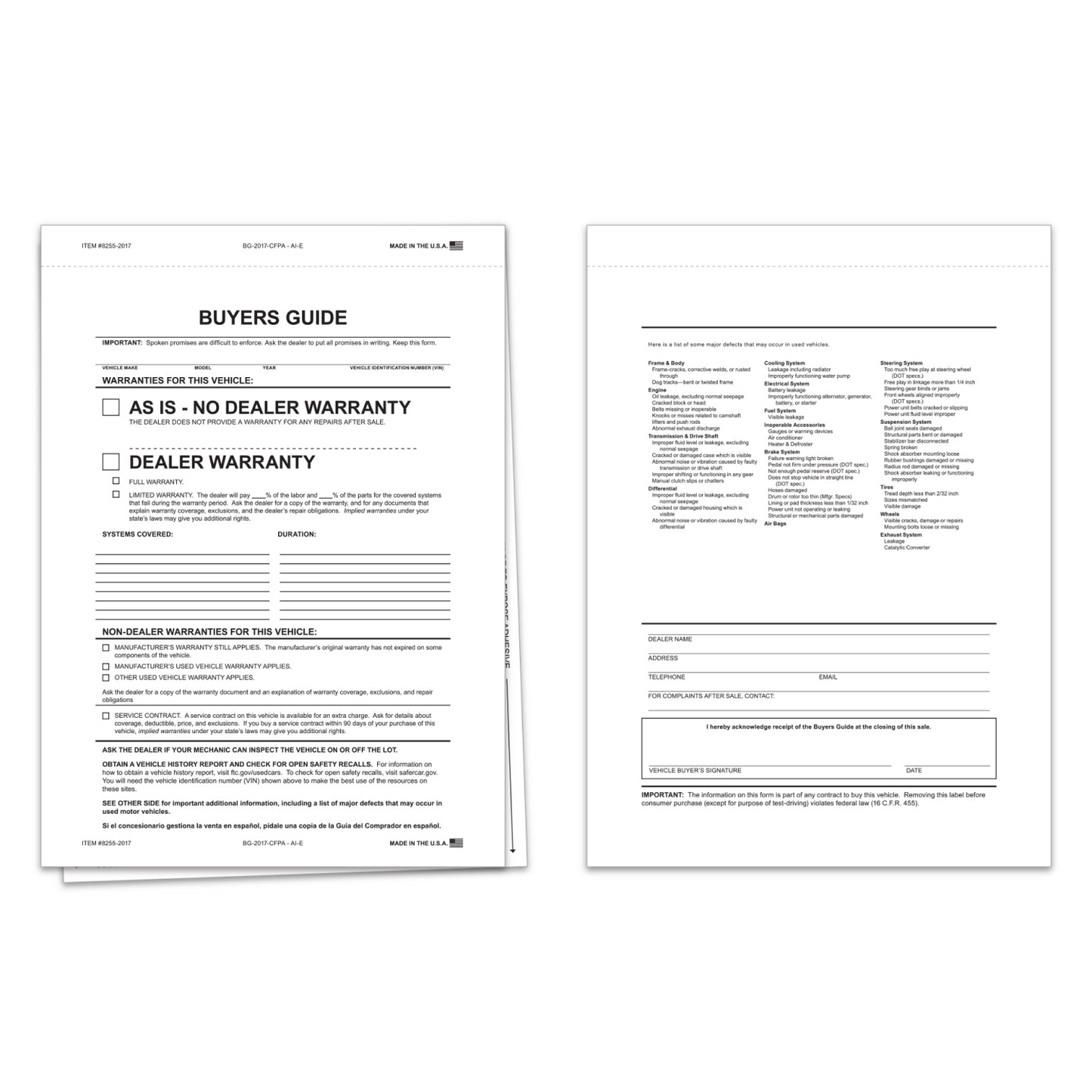 Interior Buyers Guide - BG-2017- As Is - 2 Part, Paper/PA