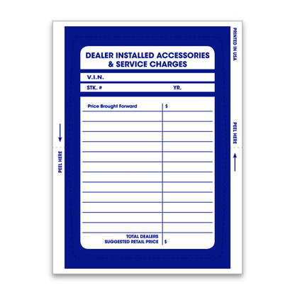 Dealer Add On Stickers - 4.5" x 6" Addendum Labels, 250 Pack